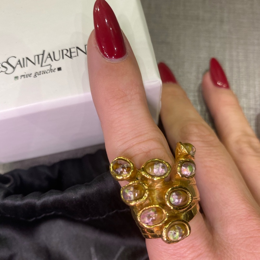 Yves Saint Laurent YSL arty dots cocktail ring